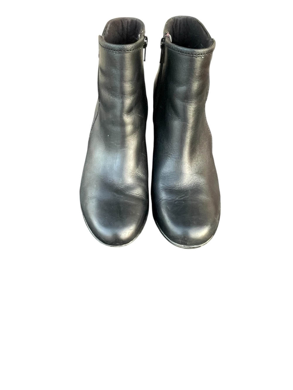 Clarks Black Leather Zipper Ankle Booties
